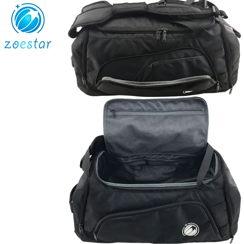 Bolsa de deporte personalizada para hombres grandes de fin de semana negro, viaje y gimnasio con logo