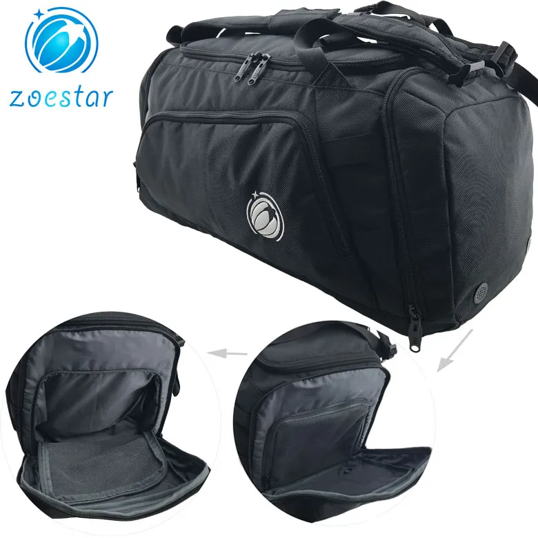 Bolsa de deporte personalizada para hombres grandes de fin de semana negro, viaje y gimnasio con logo