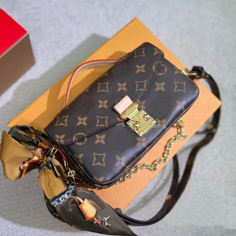 Mujeres Moda bolsos cruzado Top Real piel Baguette Cruz cuerpo Bolsas de cadenas