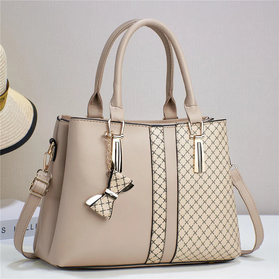 Bolso de cubo para mujeres con gran capacidad y lazo de cuadros