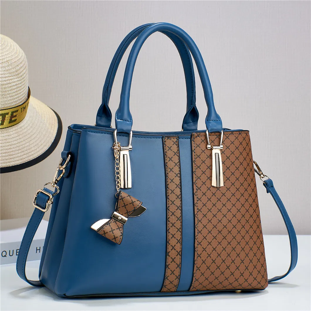 Bolso de cubo para mujeres con gran capacidad y lazo de cuadros