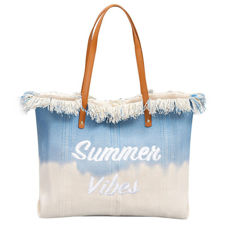 Bolsa de playa simple de nueva venta al por mayor, bolsa de viaje para mujer, bolso de lona de un solo hombro