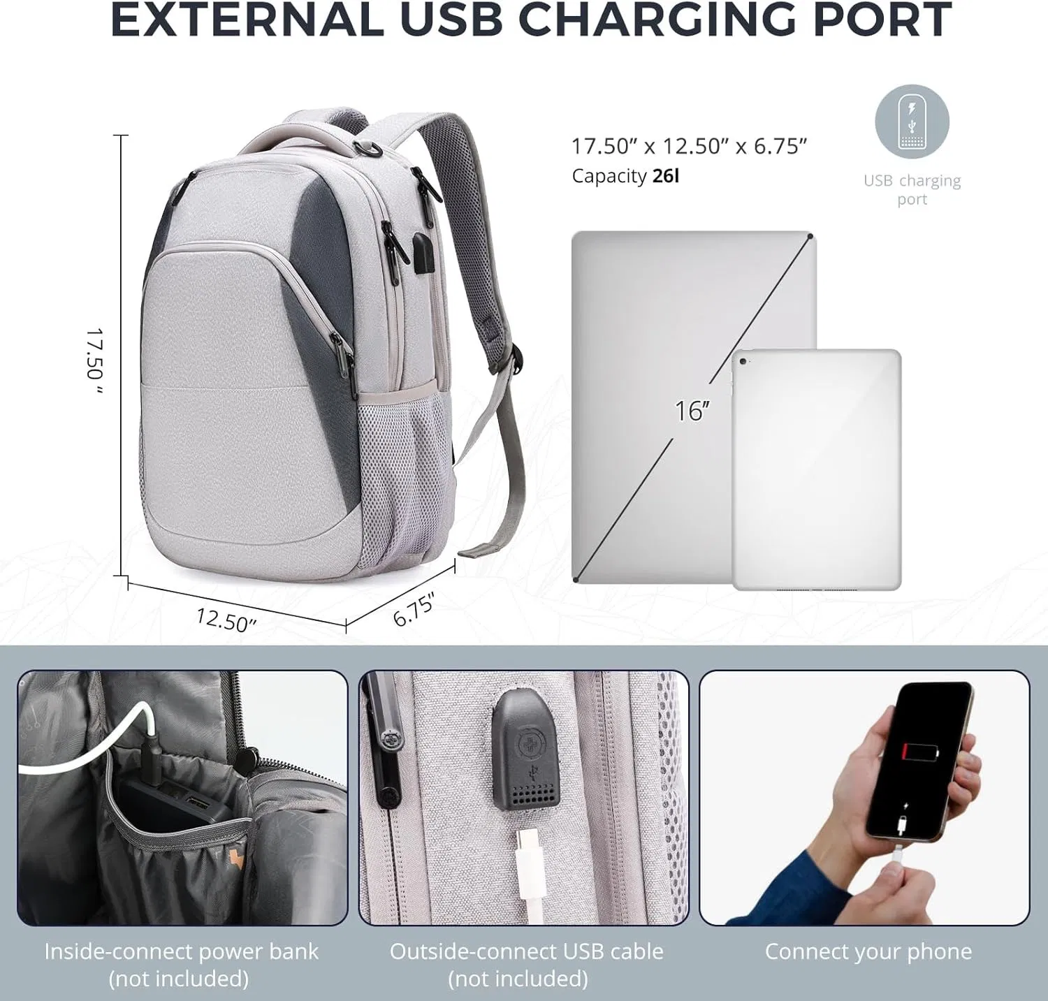Bolsa de Negocios para Laptop Oxford Personalizada con Logo Bordado 2026 Unisex de Moda y Portátil con Carga USB