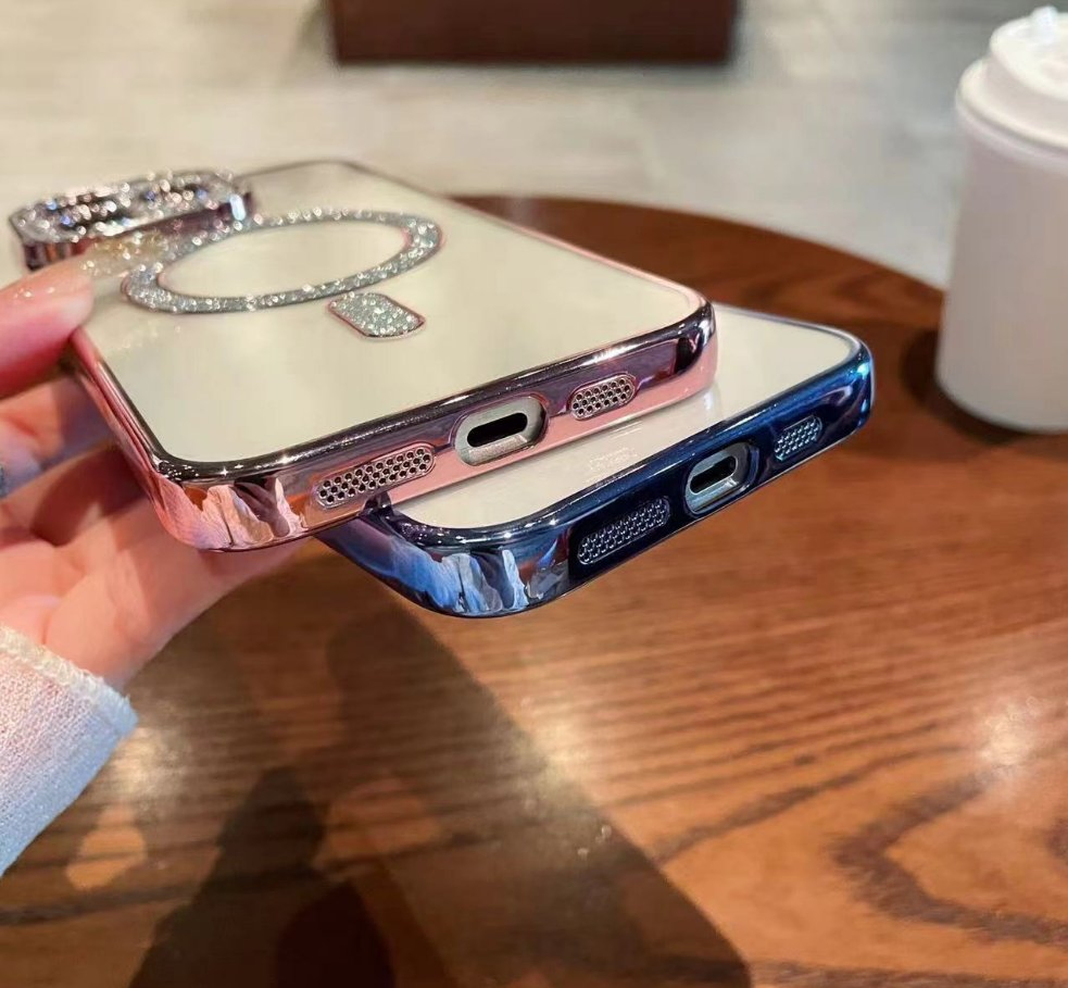 Nuevo estuche para teléfono móvil con electrochapado y cubierta con anillo magnético Magsafe para iPhone