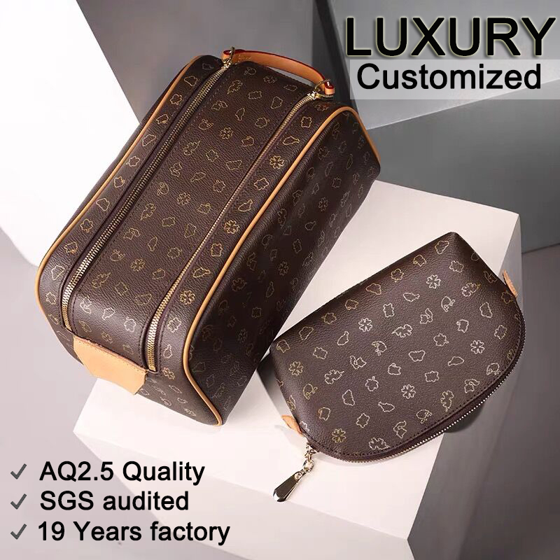 OEM/ODM Mayorista de Poliéster PU Lavado Almacenamiento Equipaje Viaje Hombres Neceseres Empaque Regalo Maquillaje PVC Cremallera Cosmético Lavado Belleza Bolsa de Brochas de Maquillaje