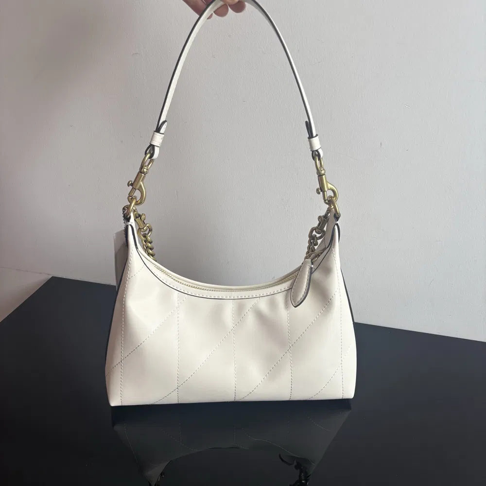 Bolso de bajo brazo de diamante baguette blanco cosido clásico de marca de diseñador para mujeres