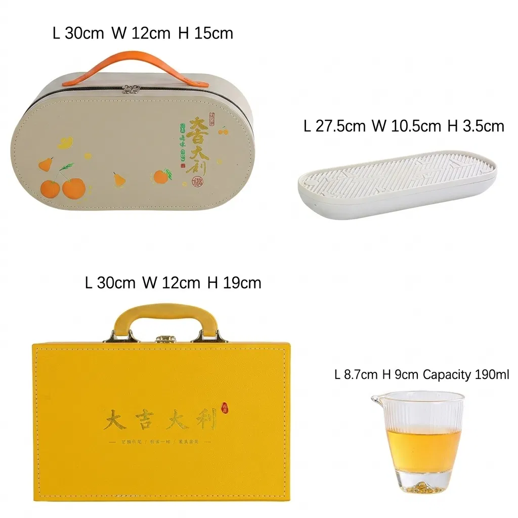 Juego de regalo de té chino Lucky Orange premium - diseño de maletín portátil para el Año Nuevo Lunar y regalos de prosperidad