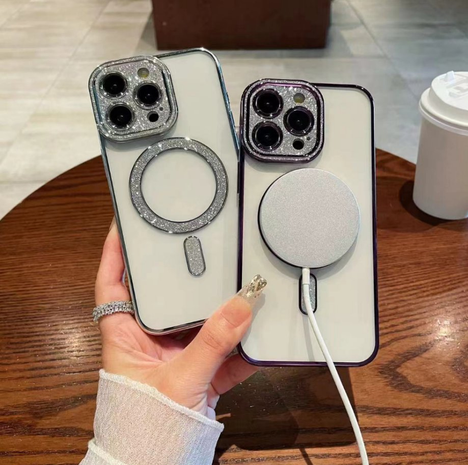 Nuevo estuche para teléfono móvil con electrochapado y cubierta con anillo magnético Magsafe para iPhone