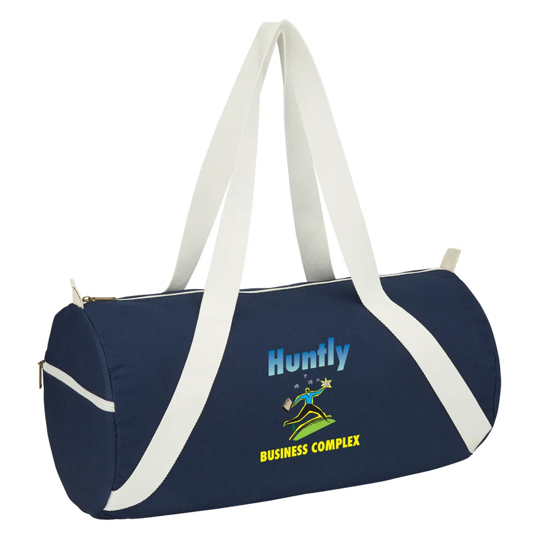 Bolsa de fin de semana tipo barril de algodón, bolsa de viaje de lona, tote de viaje
