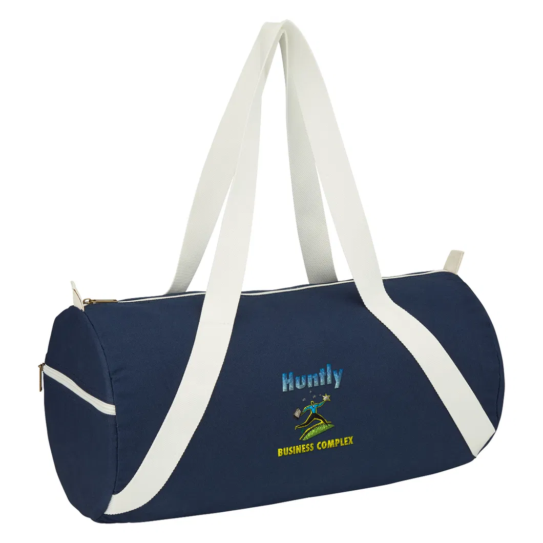 Bolsa de fin de semana tipo barril de algodón, bolsa de viaje de lona, tote de viaje