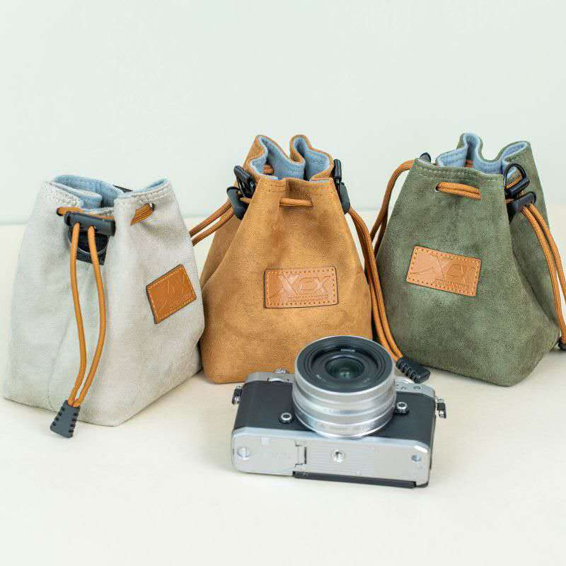 Bolsa de Pouch para Lentes de Cámara Portátil Funda de Terciopelo con Cierre de Cuerda Bolsa de Almacenamiento Protectora