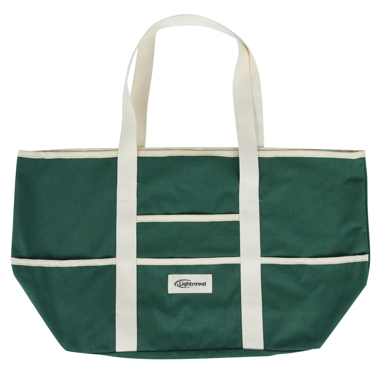 Bolsa de playa y camping de gran capacidad de lona verde oscuro para minoristas