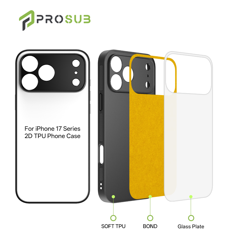Prosub 2D Sublimation Phone Case Blank TPU Mobile Cover for iPhone 17 Series with Precise Camera Cutout