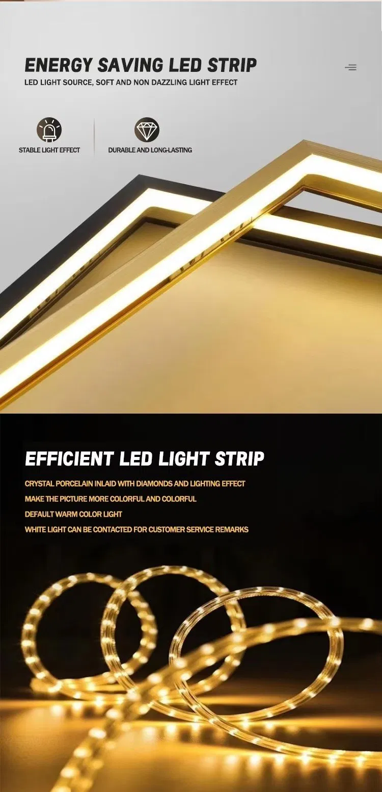 Marco de pared redondo lunar de pintura en porcelana de cristal al por mayor con LED estilo nórdico