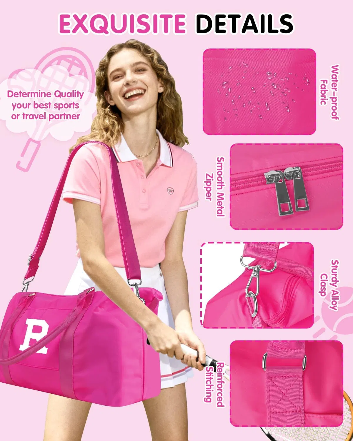 Bolsa de deporte impermeable y ligera para deportes y escapadas de fin de semana