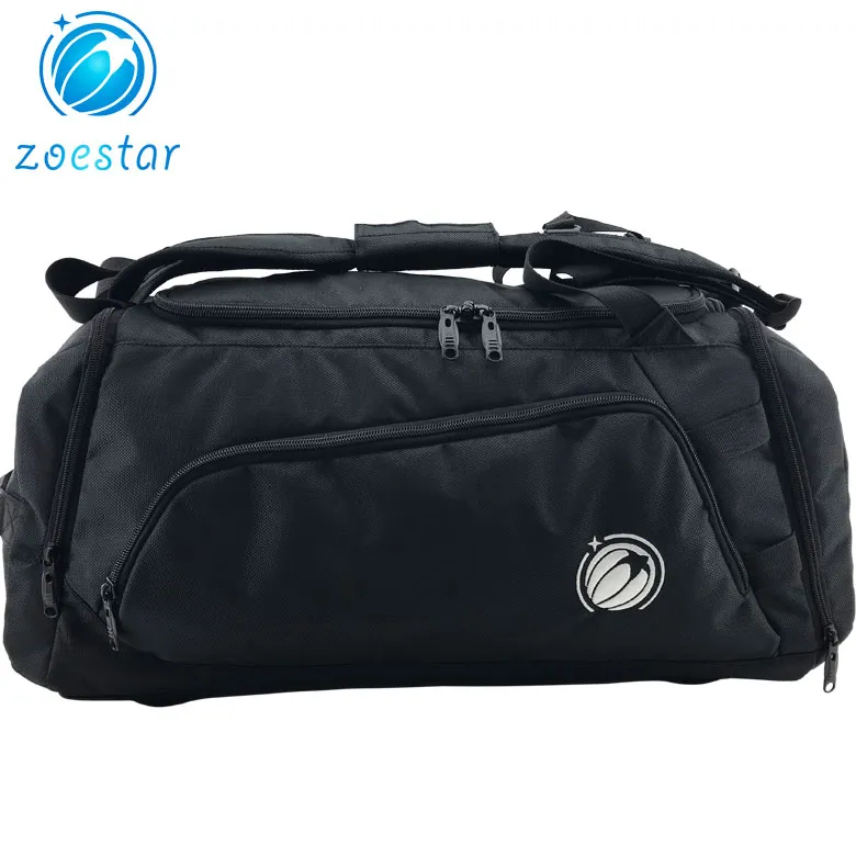 Bolsa de deporte personalizada para hombres grandes de fin de semana negro, viaje y gimnasio con logo