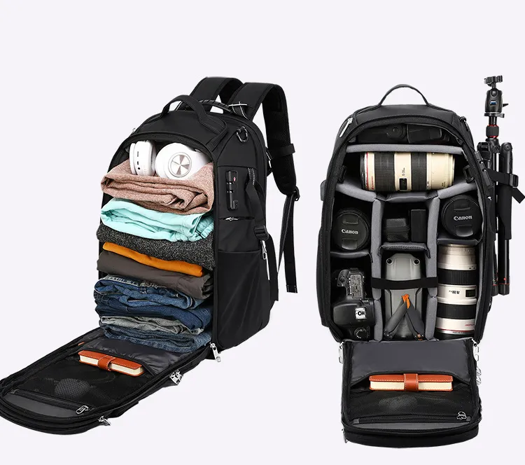 Bolsa de fotografía pequeña personalizada para exteriores, mochila de viaje de ocio de tela Oxford