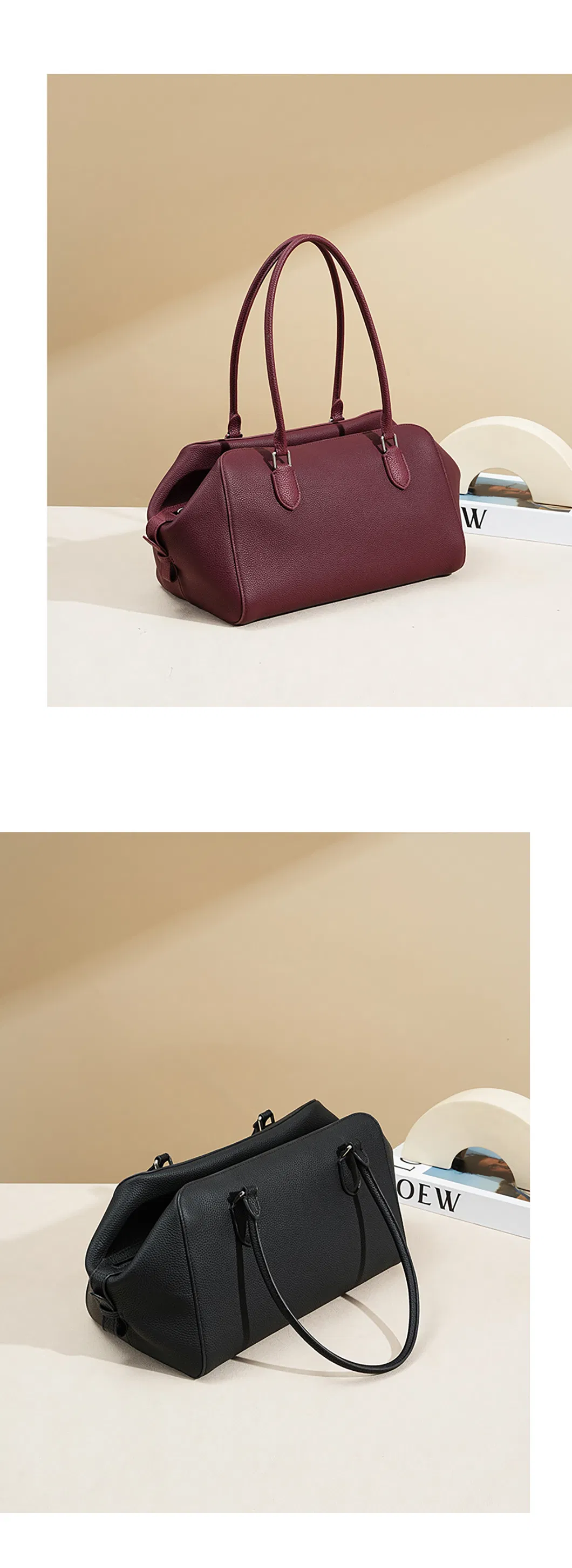 Bolso Baguette Avanzado de Moda de Cuero Genuino para Damas Bolso de Axila