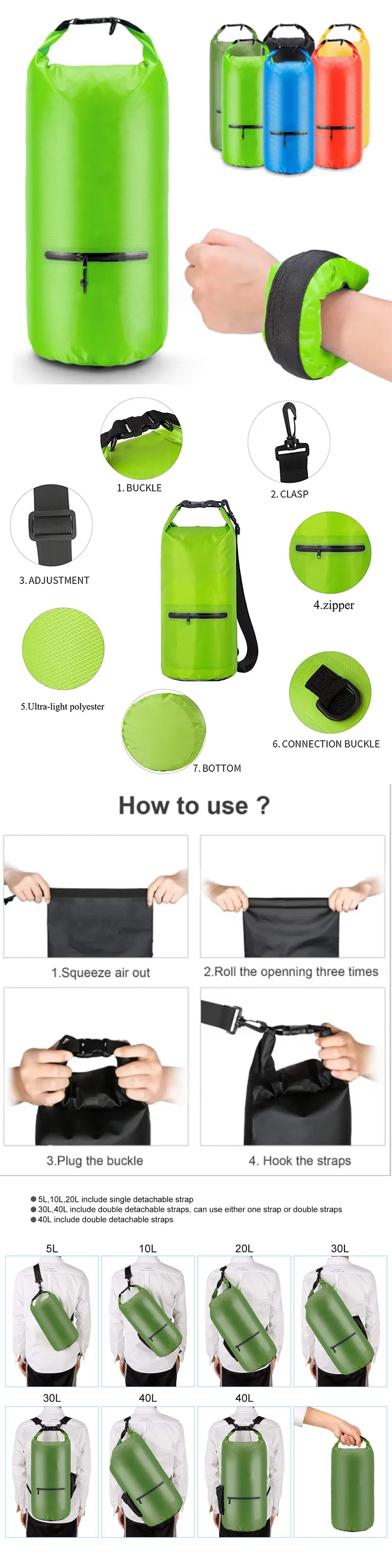 SJ-YB2136 Bolsa de barril seca y a prueba de agua personalizada para rafting al aire libre y buceo en piscina