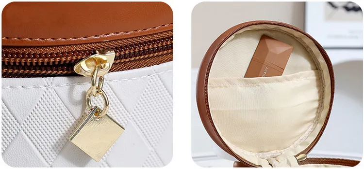 Bolsa de Maquillaje de Belleza Cilíndrica para Dama, Forma de Barril, Bolsa de Cosméticos de PU para Viaje y Aseo