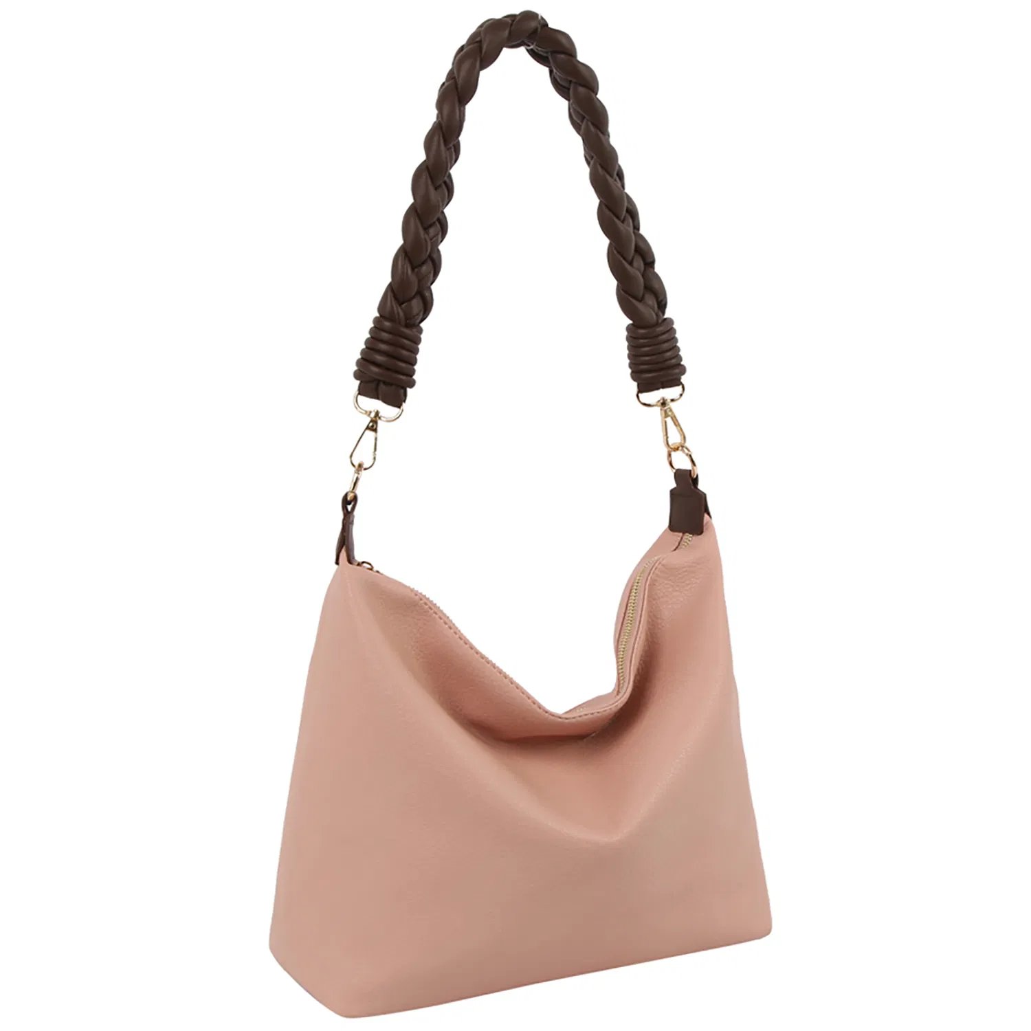Bolso de hombro de cubo con asa trenzada retro y elegante para moda casual