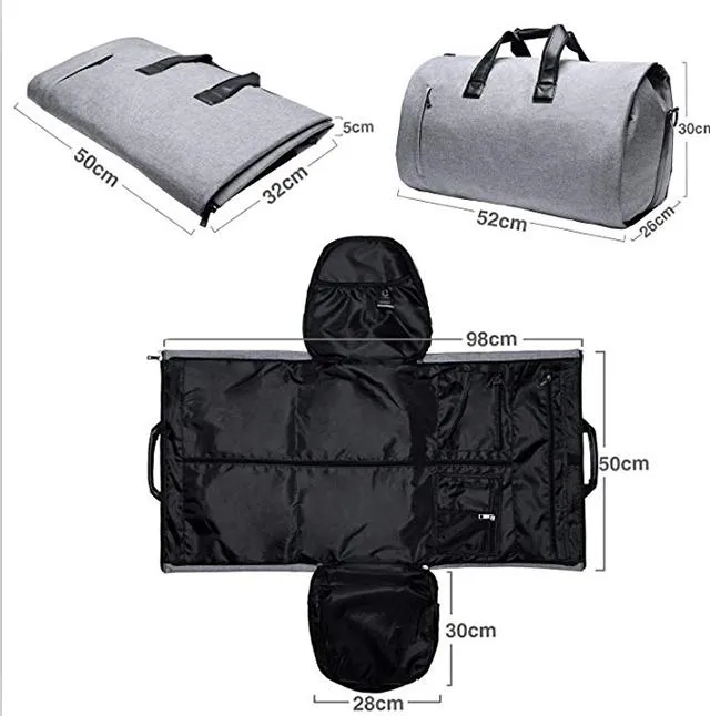 Bolsa de traje plegable personalizada para llevar, bolsa de viaje deportiva de fin de semana