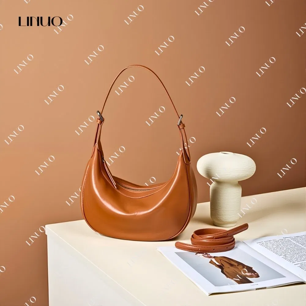 Bolso de cuero genuino para mujer Lunar Hobo de gran capacidad, lujo premium
