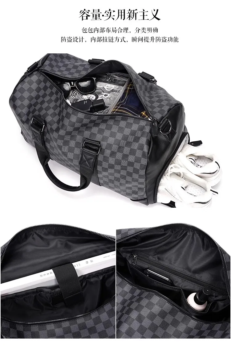 2025 Gran bolsa de viaje de cuero PU para hombres