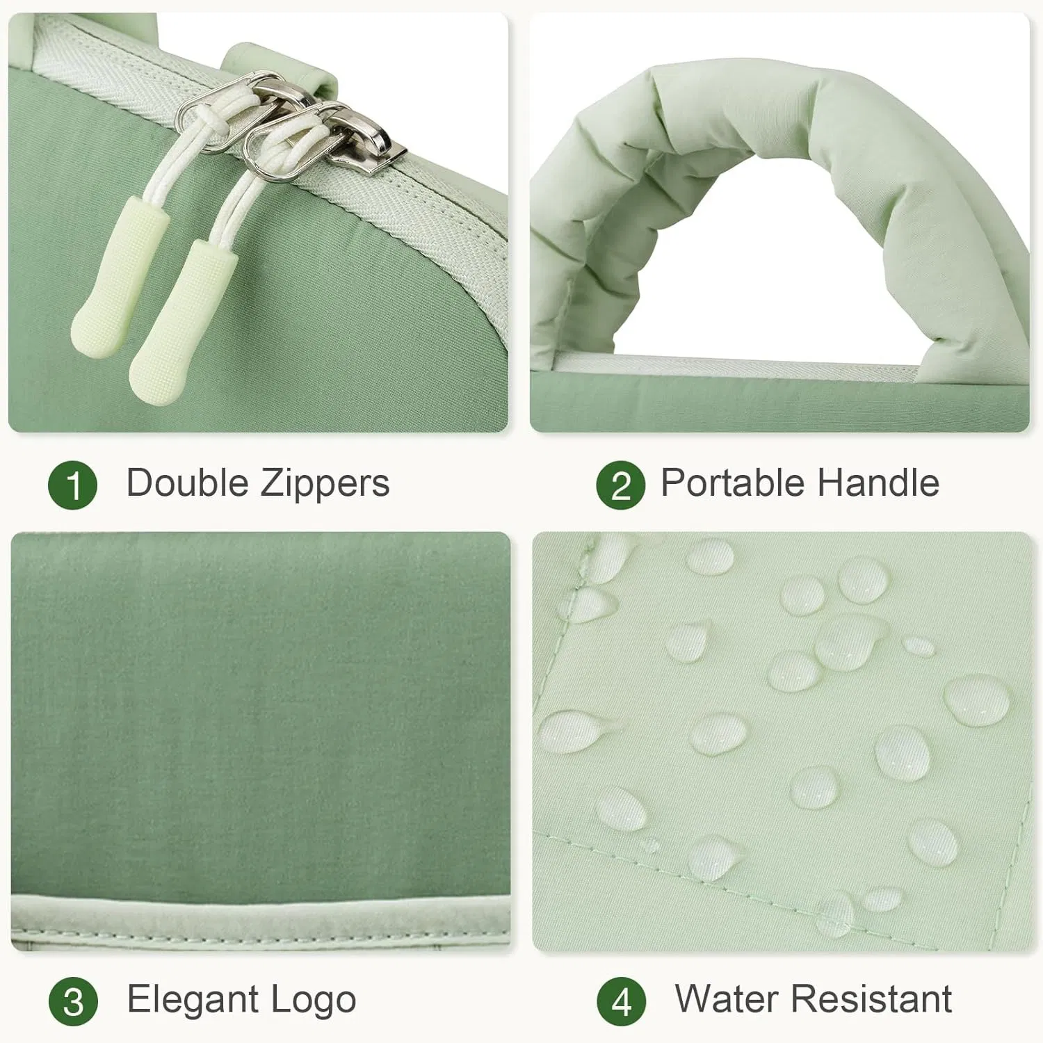 Bolsa de hombro gruesa y esponjosa impermeable de 15-16 pulgadas para computadora portátil, bolsa de trabajo, maletín con bolsillo, funda para computadora portátil