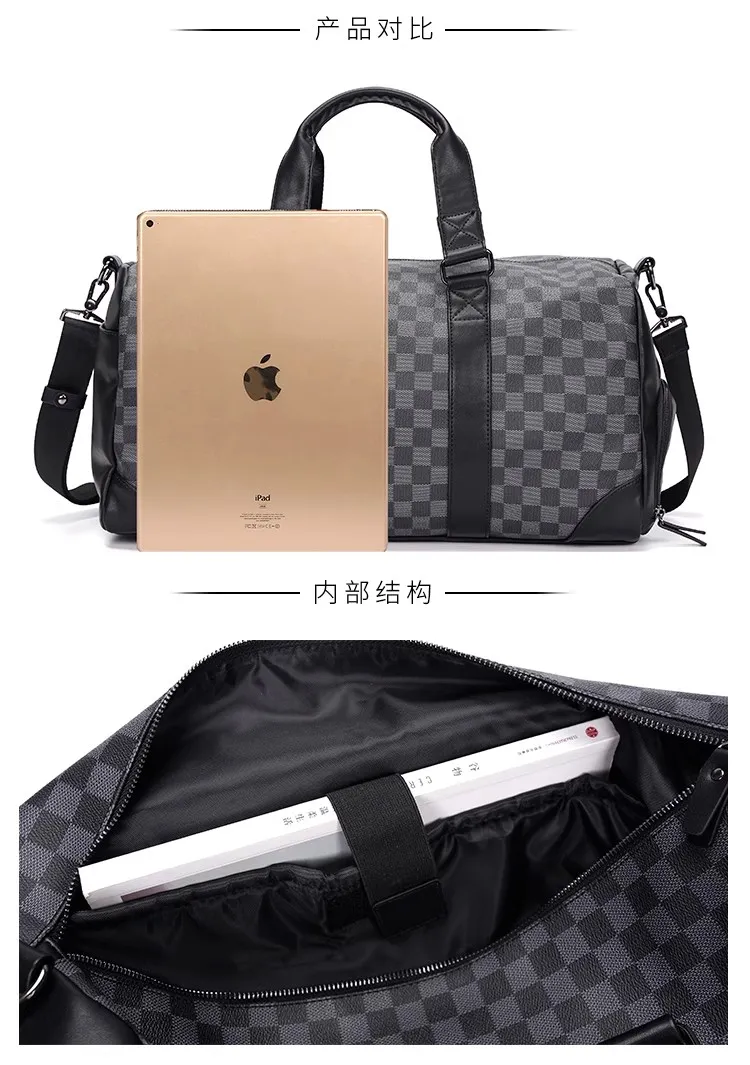 2025 Gran bolsa de viaje de cuero PU para hombres