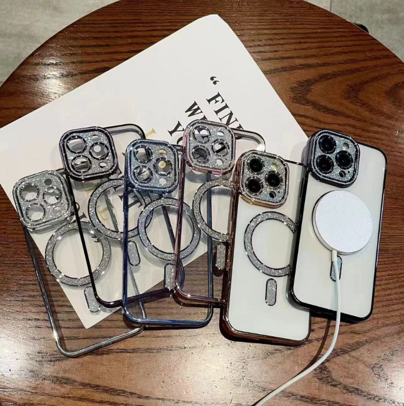 Nuevo estuche para teléfono móvil con electrochapado y cubierta con anillo magnético Magsafe para iPhone