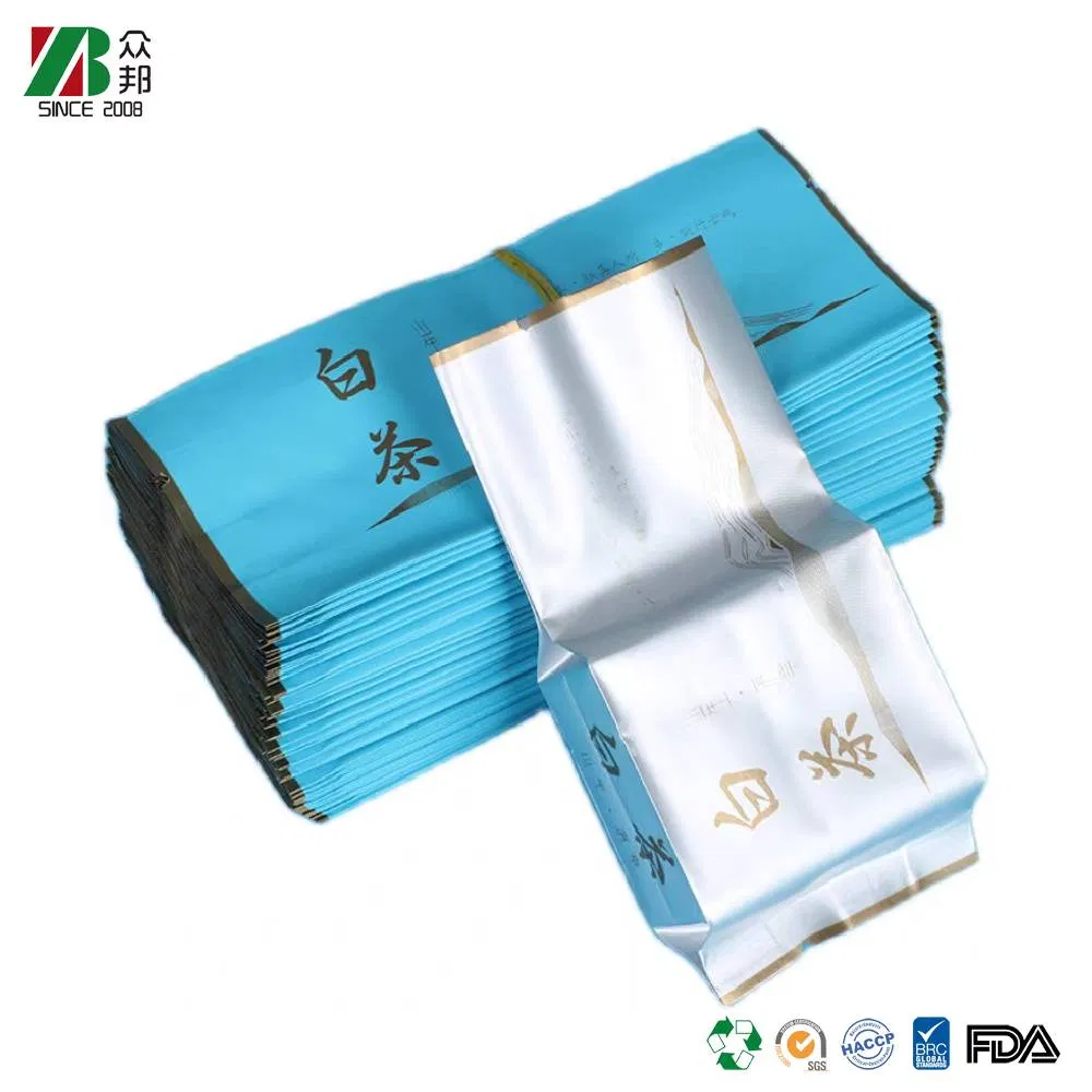 Bolsa de embalaje de alimentos de aluminio impresa personalizada para té negro y té verde, bolsa de sellado trasero tipo acordeón