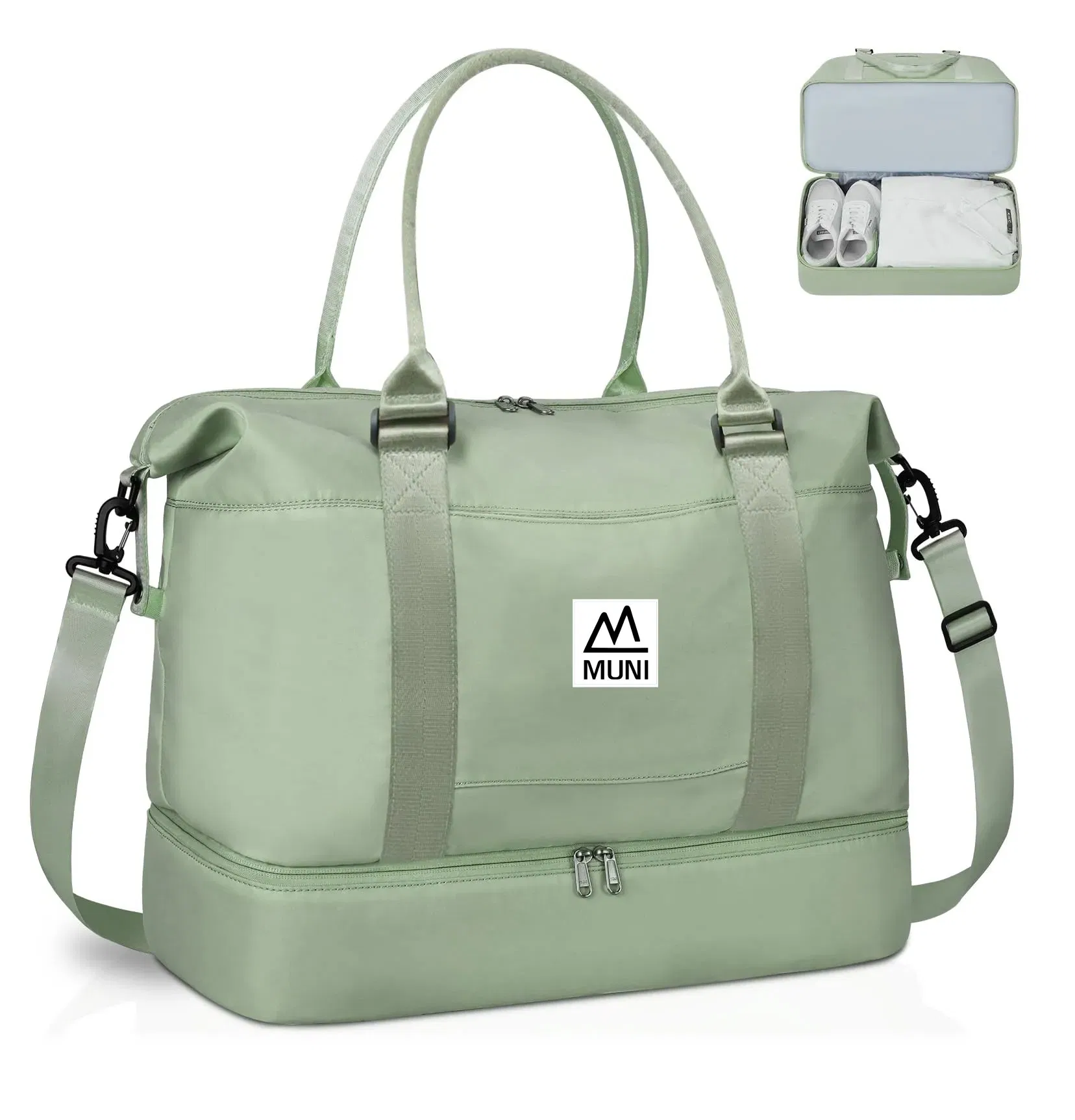 Taslan 30L Diseño Bolsa de Fin de Semana para Mujeres Bolsa de Gimnasio Duffel con Compartimento para Zapatos