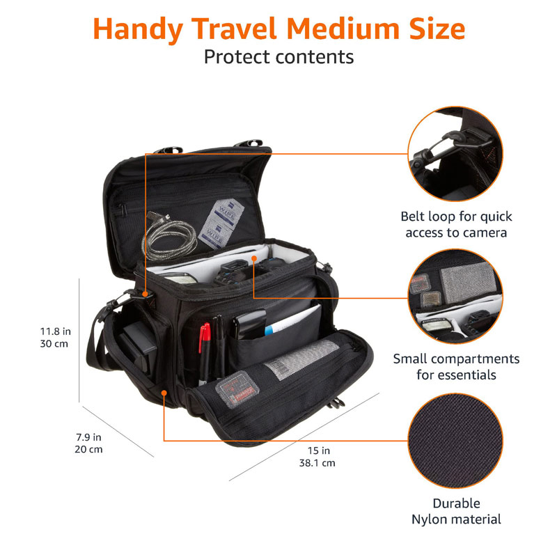 Fuliya Funda para Cámara DSLR Sin Espejo para Fotografía al Aire Libre, Bandolera Cruzada, Mochila para Cámara tipo Sling