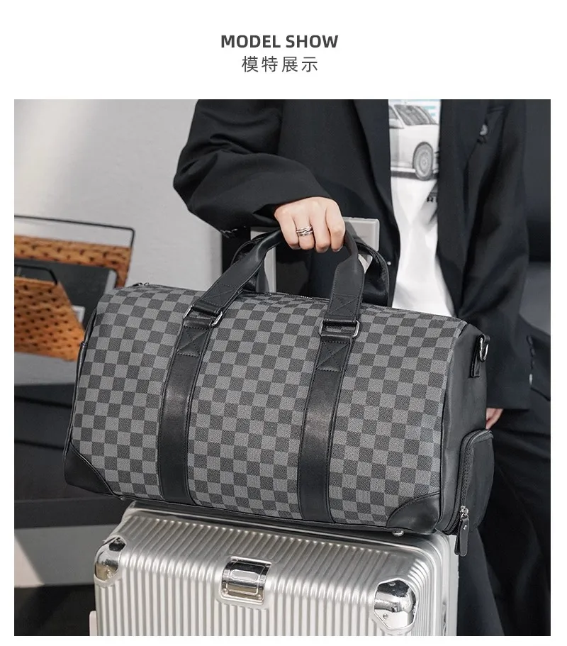 2025 Gran bolsa de viaje de cuero PU para hombres