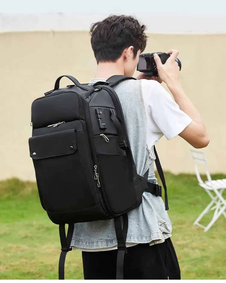 Bolsa de fotografía pequeña personalizada para exteriores, mochila de viaje de ocio de tela Oxford