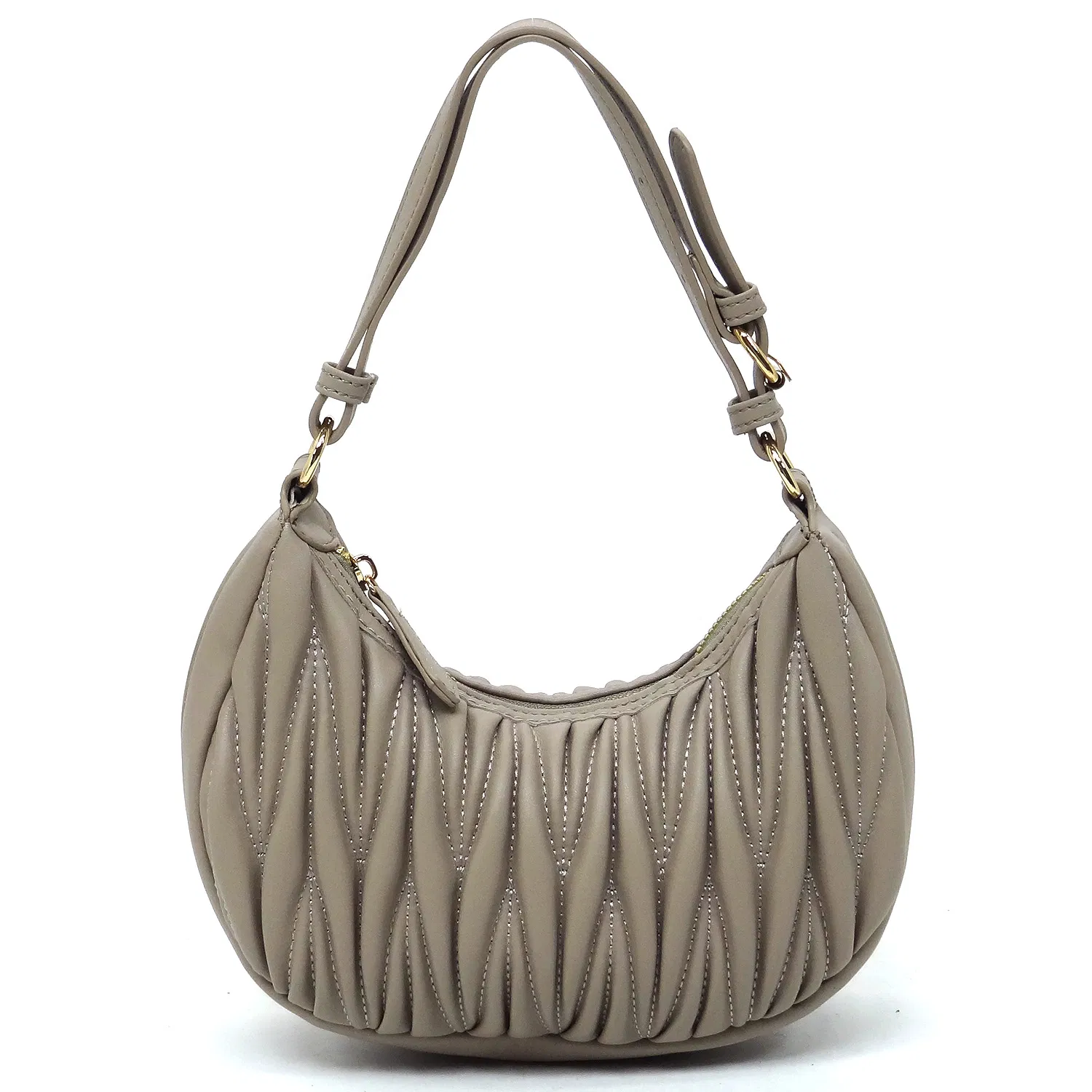 Bolso de Hombro Chevron Acolchado de Moda en Diseño Elegante de Hobo