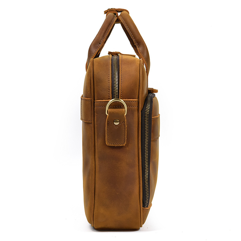 Mochila de documento con cremallera OEM/ODM, bolso de mensajero de lona para negocios, mochila para cuadernos de piloto, estuche de conferencia, funda, mochila para hombres, bolso vintage de cuero para computadora portátil