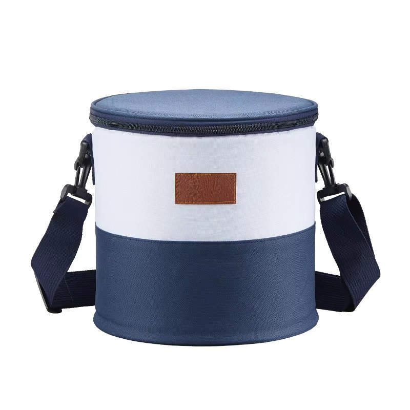 Nueva bolsa de enfriamiento aislada en forma de barril, gruesa, cruzada, para exteriores, camping, picnics, bolsa de almuerzo tipo bento