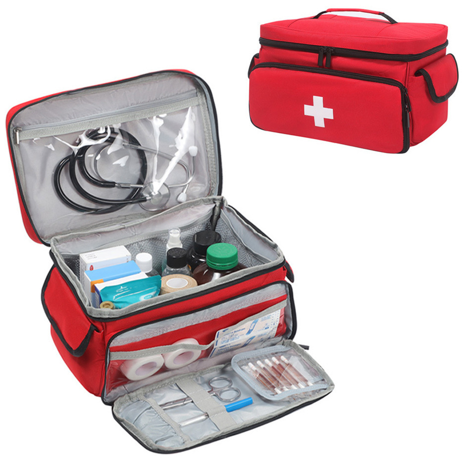 Bolsa Médica, Bolsa de Primeros Auxilios Vacía, Bolsa para Enfermera de Salud en el Hogar con Divisor Desmontable, Tote para Almacenamiento de Suministros Médicos para Estudiante de Enfermería, Terapeuta, Médicos