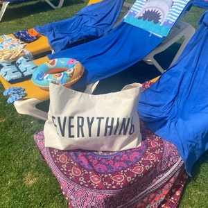 Bolsa de playa de lienzo personalizada con logo impreso, bolsa de viaje y compras de gran tamaño