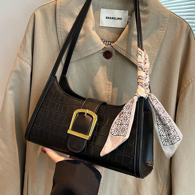 Sh2509 Bolsos de mano de lujo personalizados de alta calidad para mujeres, bolsos de hombro de PU de moda baguette, tendencia de moda - Bolsos de hombro de PU