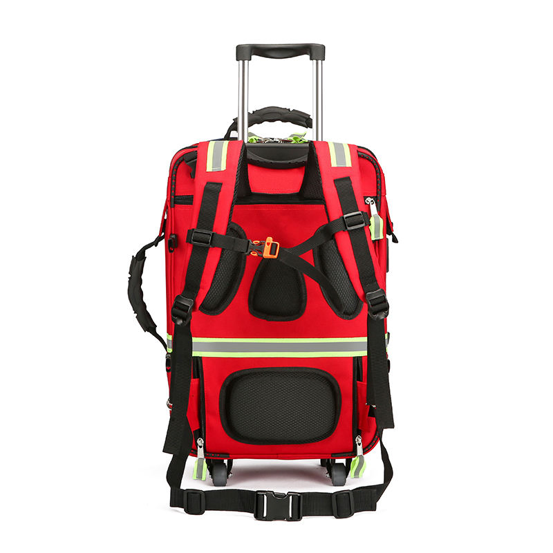 Carro de Emergencia Médica para Doctores con Ruedas Mochila de Carro con Sección para Cilindro de Oxígeno