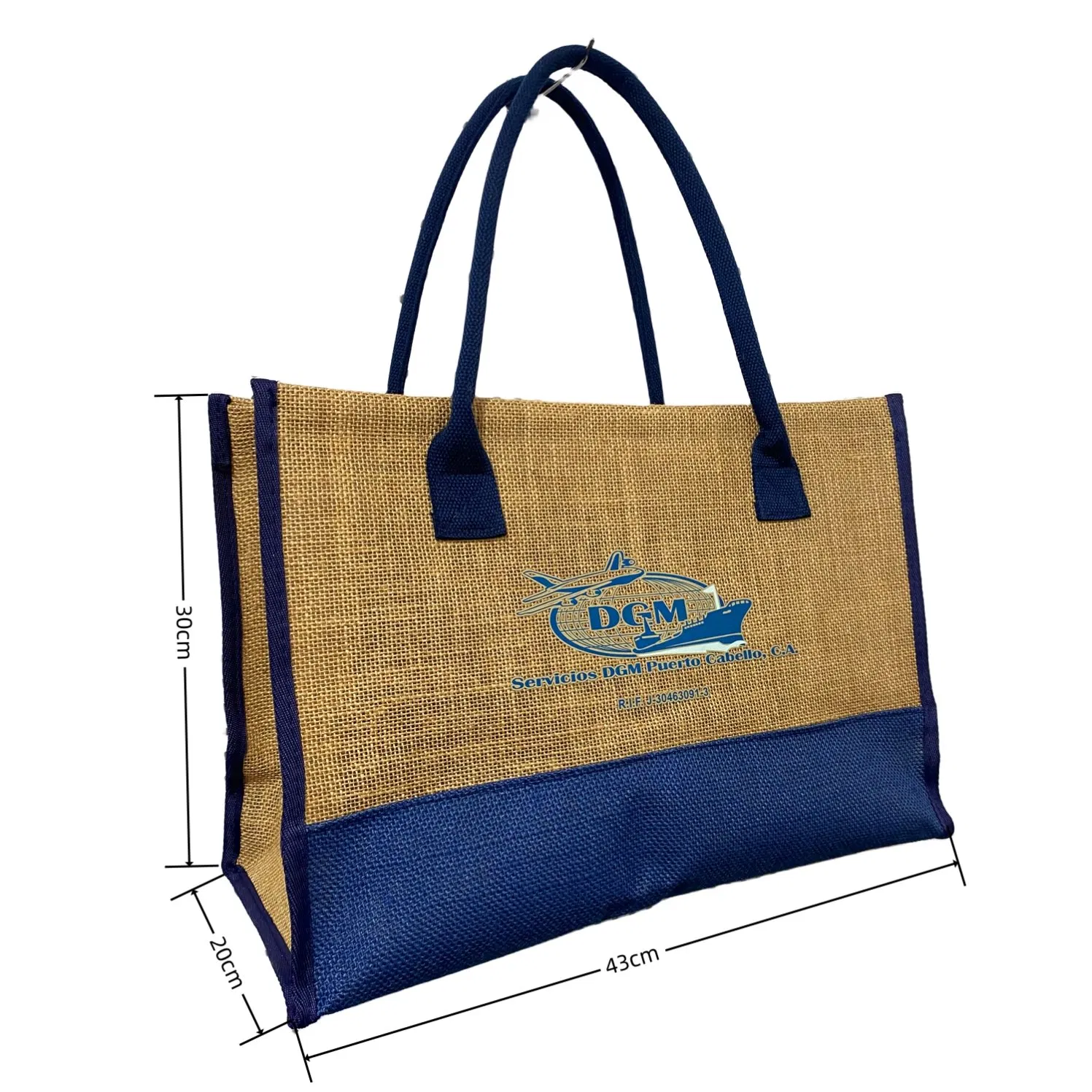 Bolsa de playa grande de yute de arpillera natural impresa personalizada al por mayor con cremallera