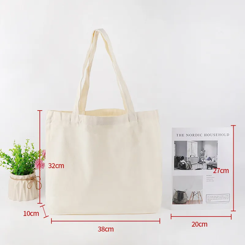Bolsa de tela de algodón en blanco personalizada y ecológica, reutilizable, de alta calidad, bolsa de tote personalizada