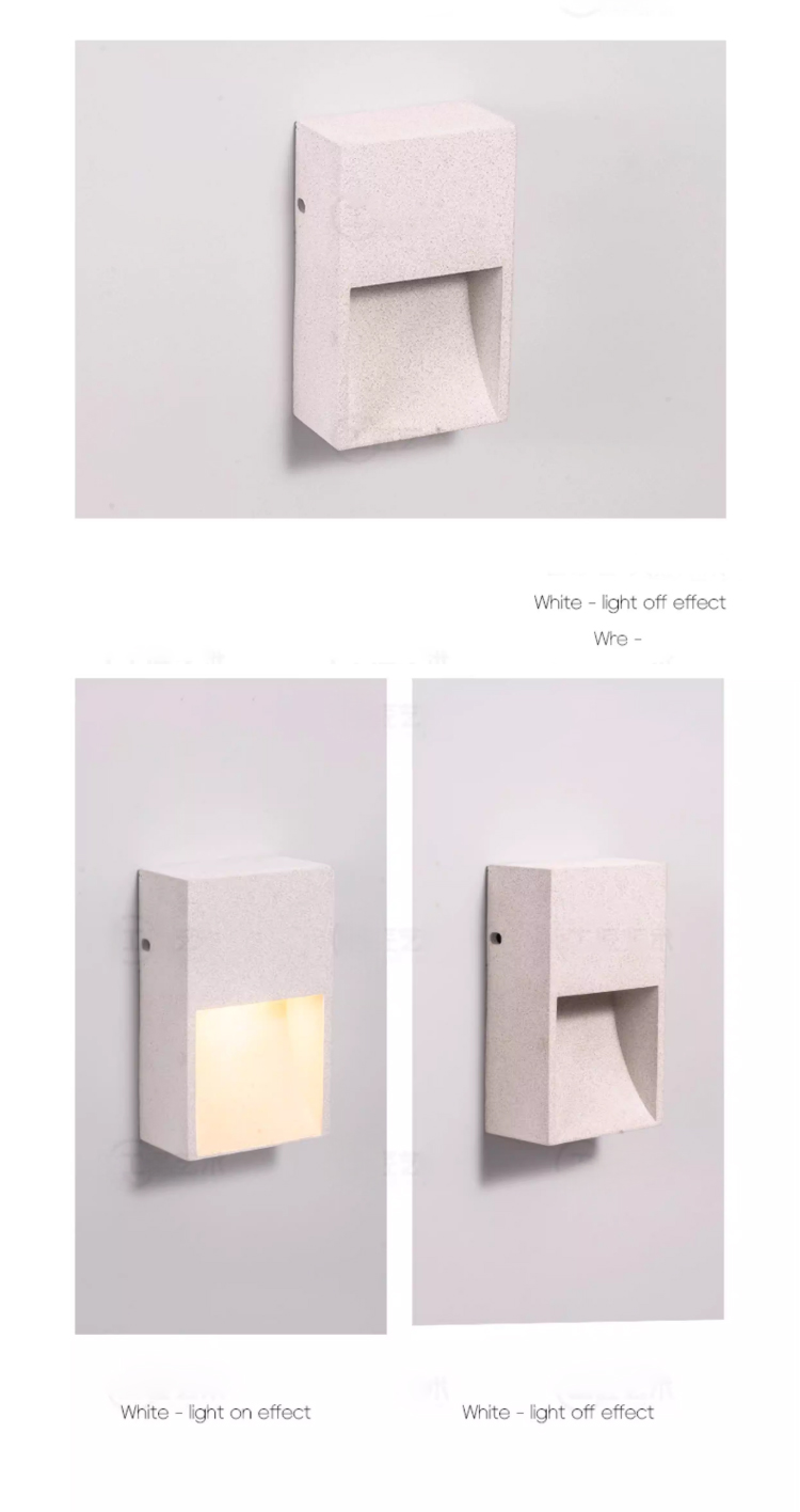 Factory Custom Square Cement Outdoor Wall-mounted Step Light Architectural Outdoor Wall Light Outdoor Pathway Wall Light