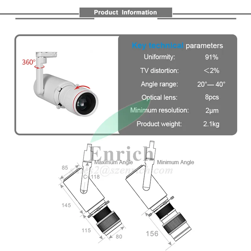 Shapeable & Zoomable 32W COB LED Track Lighting Details
