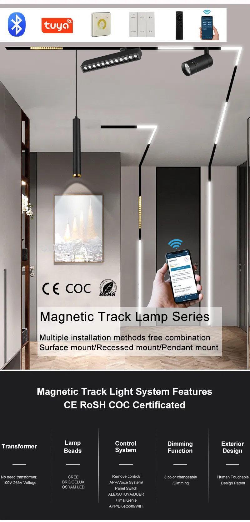Smart Energy-Saving LED Magnetic Track Lighting 1
