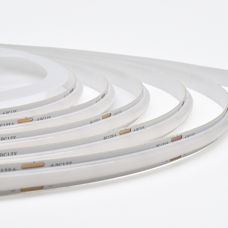 12V Thick Gel SMD COB LED Strip 240 LEDs/m 8mm Dotless for Cabinet Showcase Shelf Linear Lighting