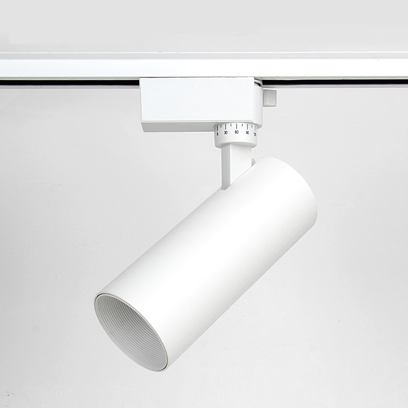 Black and White 10W 20W 30W LED Track Lights High Lumen Ra80 COB Spot Light LED Track Lighting Housing 4 Wire No Flicker